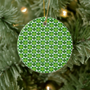 SlipperyJoe's St. Patrick's Day Vierblattklee Keramik Ornament