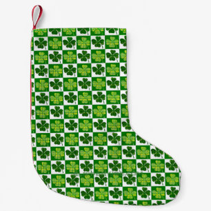 SlipperyJoe's St. Patrick's Day Vierblattklee Kleiner Weihnachtsstrumpf