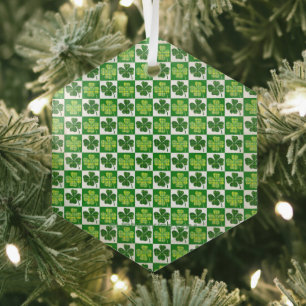SlipperyJoe's St. Patrick's Day Vierblattklee Ornament Aus Glas