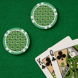 SlipperyJoe's St. Patrick's Day Vierblattklee Pokerchips