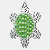 SlipperyJoe's St. Patrick's Day Vierblattklee Schneeflocken Zinn-Ornament (Rechts)