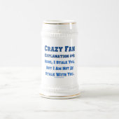 SlipperyJoe's stalk verrückte Fan lustige Witz Erk Bierglas (Mittel)