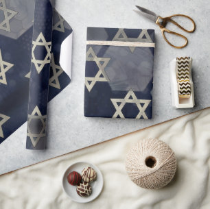 SlipperyJoe's starkes Hanukkah-Feeling Stern von D Geschenkpapier