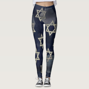 SlipperyJoe's starkes Hanukkah-Vibes Stern Davids- Leggings