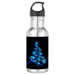 SlipperyJoe's stilisierter leuchtender Weihnachtsb Edelstahlflasche