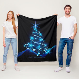 SlipperyJoe's stilisierter leuchtender Weihnachtsb Fleecedecke