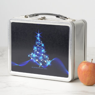 SlipperyJoe's stilisierter leuchtender Weihnachtsb Metall Brotdose