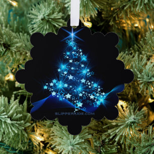 SlipperyJoe's stilisierter leuchtender Weihnachtsb Ornament Karte