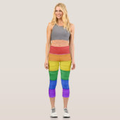 SlipperyJoe's Stolz Fahne Regenbogenfarben aus Hol Capri Leggings (Vorderseite)
