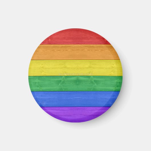 SlipperyJoe's Stolz Fahne Regenbogenfarben aus Hol Magnet (Vorne)