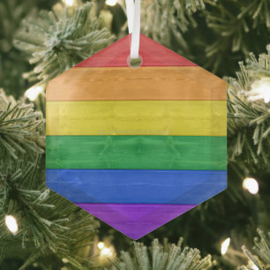 SlipperyJoe's Stolz Fahne Regenbogenfarben aus Hol Ornament Aus Glas