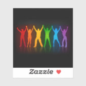 SlipperyJoe's Stolz gibt Silhouette farbig Aufkleber (Blatt)