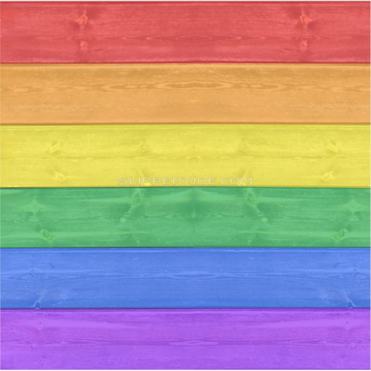 SlipperyJoe's Stolz Holzflagge horizontalen Regenb Aufkleber (Vorderseite)