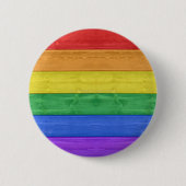 SlipperyJoe's Stolz Holzflagge horizontalen Regenb Button (Vorderseite)