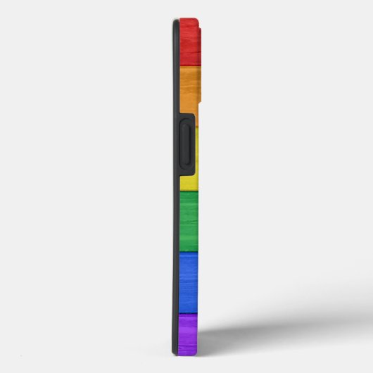 SlipperyJoe's Stolz Holzflagge horizontalen Regenb Case-Mate iPhone Hülle (Rückseite / Rechts)
