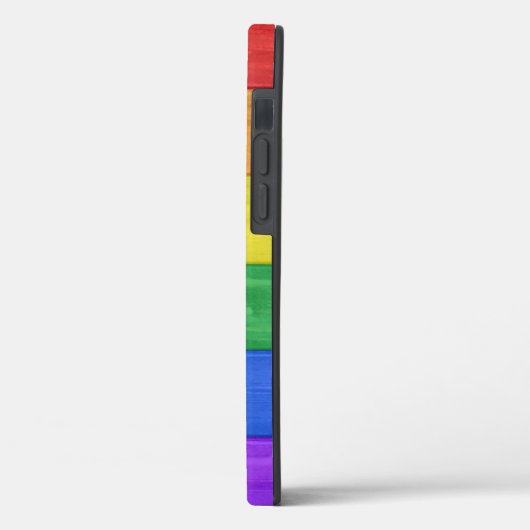 SlipperyJoe's Stolz Holzflagge horizontalen Regenb Case-Mate iPhone Hülle (Rückseite / Links)