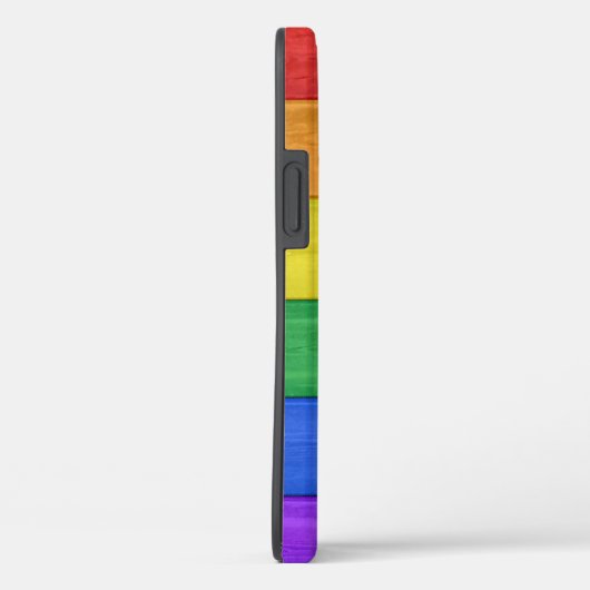 SlipperyJoe's Stolz Holzflagge horizontalen Regenb Case-Mate iPhone Hülle (Rückseite / Rechts)