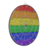 SlipperyJoe's Stolz Holzflagge horizontalen Regenb Dartscheibe (Vorderseite Links)