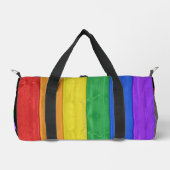 SlipperyJoe's Stolz Holzflagge horizontalen Regenb Duffle Bag (Vorderseite)