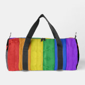 SlipperyJoe's Stolz Holzflagge horizontalen Regenb Duffle Bag (Rückseite)