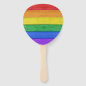 SlipperyJoe's Stolz Holzflagge horizontalen Regenb Fächer (Rückseite)