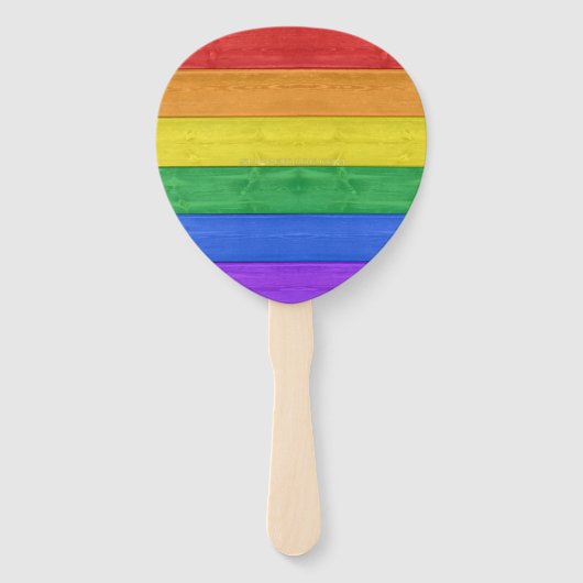 SlipperyJoe's Stolz Holzflagge horizontalen Regenb Fächer (Vorderseite)