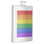 SlipperyJoe's Stolz Holzflagge horizontalen Regenb Flachmann (Rechts)