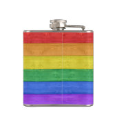 SlipperyJoe's Stolz Holzflagge horizontalen Regenb Flachmann (Rückseite)