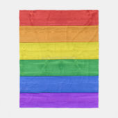 SlipperyJoe's Stolz Holzflagge horizontalen Regenb Fleecedecke (Vorderseite)