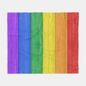 SlipperyJoe's Stolz Holzflagge horizontalen Regenb Fleecedecke (Vorderseite (Horizontal))
