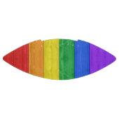 SlipperyJoe's Stolz Holzflagge horizontalen Regenb Football (Panel)