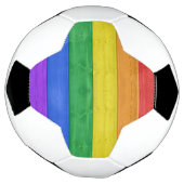 SlipperyJoe's Stolz Holzflagge horizontalen Regenb Fußball (Gedreht)