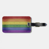 SlipperyJoe's Stolz Holzflagge horizontalen Regenb Gepäckanhänger (Rückseite horizontal)