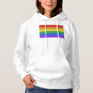SlipperyJoe's Stolz Holzflagge horizontalen Regenb Hoodie