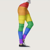 SlipperyJoe's Stolz Holzflagge horizontalen Regenb Leggings (Rechts)
