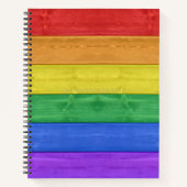 SlipperyJoe's Stolz Holzflagge horizontalen Regenb Notizblock (Vorderseite)