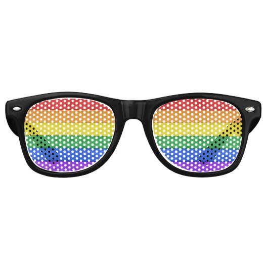 SlipperyJoe's Stolz Holzflagge horizontalen Regenb Partybrille (Vorderseite)
