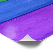 SlipperyJoe's Stolz Holzflagge horizontalen Regenb Poster (Ecke)