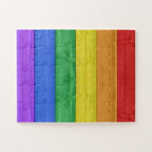 SlipperyJoe's Stolz Holzflagge horizontalen Regenb Puzzle (Horizontal)