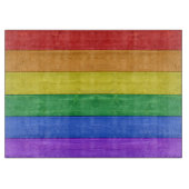 SlipperyJoe's Stolz Holzflagge horizontalen Regenb Schneidebrett (Vorderseite)