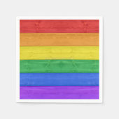 SlipperyJoe's Stolz Holzflagge horizontalen Regenb Serviette (Vorderseite)