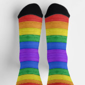 SlipperyJoe's Stolz Holzflagge horizontalen Regenb Socken (Oben)