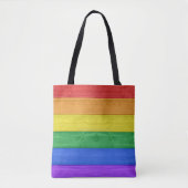 SlipperyJoe's Stolz Holzflagge horizontalen Regenb Tasche (Vorderseite)