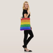 SlipperyJoe's Stolz Holzflagge horizontalen Regenb Tasche (Am Model)