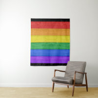 SlipperyJoe's Stolz Holzflagge horizontalen Regenb