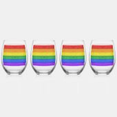 SlipperyJoe's Stolz Holzflagge horizontalen Regenb Weinglas Ohne Stiel (Vorderseite)