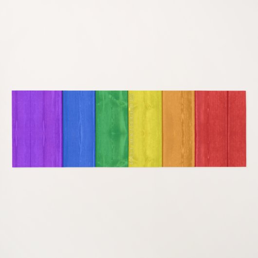 SlipperyJoe's Stolz Holzflagge horizontalen Regenb Yogamatte (Rückseite (Horizontal))