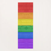 SlipperyJoe's Stolz Holzflagge horizontalen Regenb Yogamatte (Rückseite)