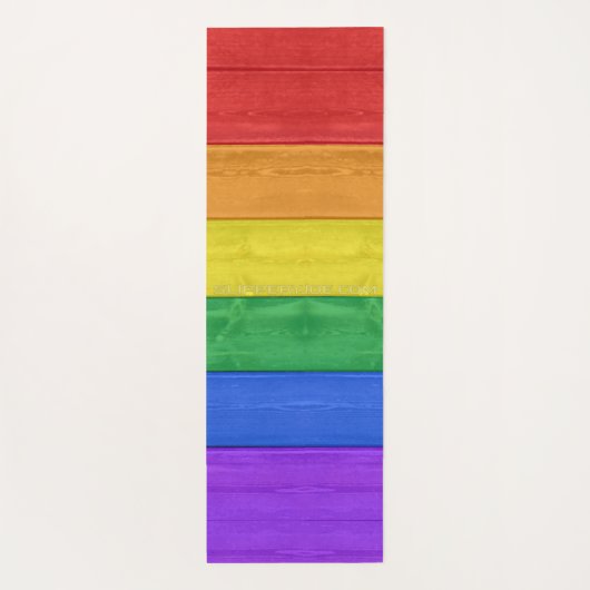 SlipperyJoe's Stolz Holzflagge horizontalen Regenb Yogamatte (Rückseite)
