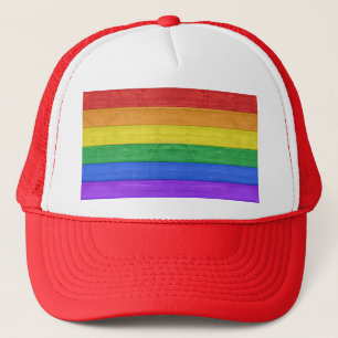 SlipperyJoe's Stolz Holzflagge Regenbogenfarben ce Truckerkappe